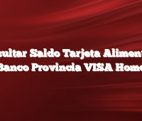 Consultar Saldo Tarjeta Alimentaria Banco Provincia VISA Home
