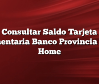 Consultar Saldo Tarjeta Alimentaria Banco Provincia Visa Home