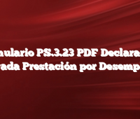 Formulario PS.3.23 PDF Declaración Jurada Prestación por Desempleo