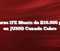 Refuerzo IFE Monto de $10.000 pesos en JUNIO Cuando Cobro