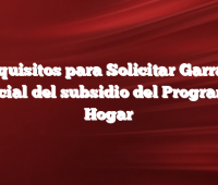 Requisitos para Solicitar Garrafa Social del subsidio del Programa Hogar