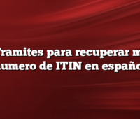 Tramites para recuperar mi numero de ITIN en español